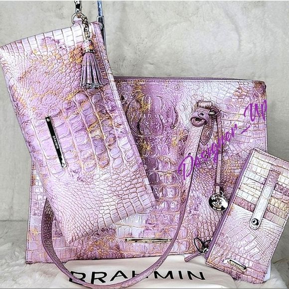 Brahmin Handbags - BRAHMIN 3 SET NWT Designer Purse Bag Wallet XL Wristlet Rare Melbourne Colorb